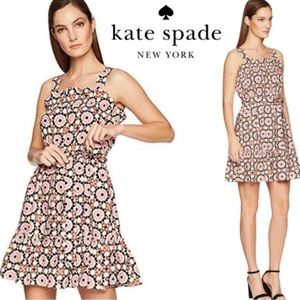 Kate Spade Pink and Black Floral Dress